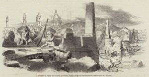 Florence, vanaf de Ponte de Perro, na de recente overstromingen door William Parrott